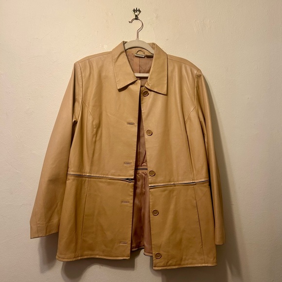 3-in-1 Newport News Tan Leather Jacket - Picture 3 of 7
